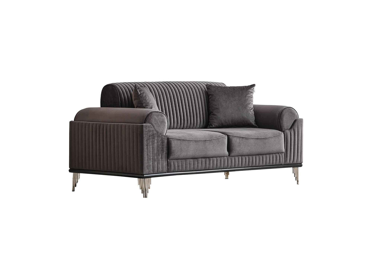 Everest Grey Convertible Loveseat by Furnia at Eve Furniture