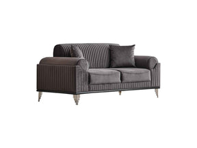 Everest Grey Convertible Loveseat by Furnia at Eve Furniture