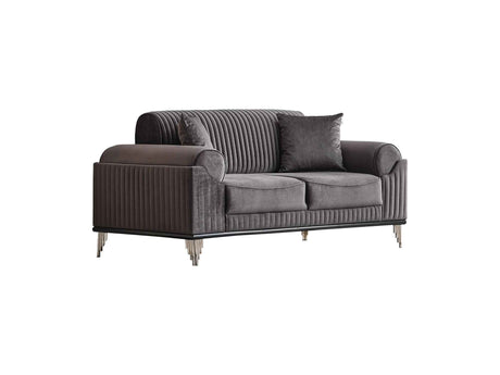 Everest Grey Convertible Loveseat by Furnia at Eve Furniture