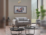 Everest Light Grey Convertible Loveseat by Furnia at Eve Furniture