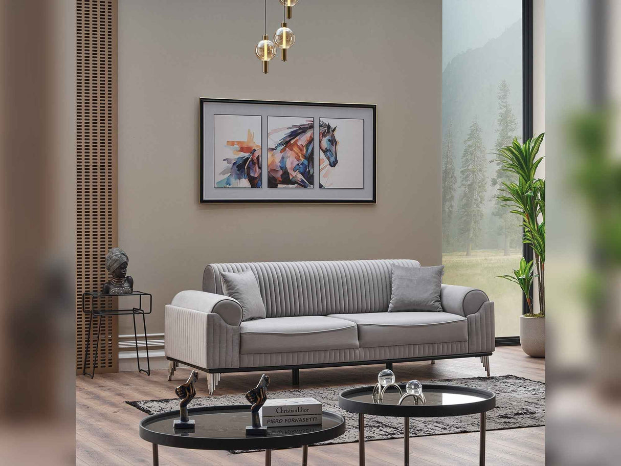 Everest Light Grey Convertible Sofa by Furnia at Eve Furniture