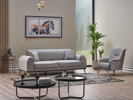 Everest Light Grey Convertible Sofa by Furnia at Eve Furniture