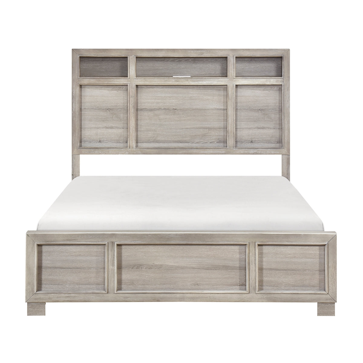 Everett Gray King Panel Bed by Homelegance at Eve Furniture