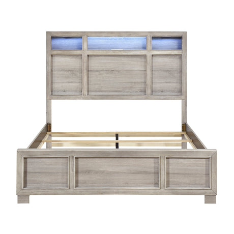 Everett Gray King Panel Bed by Homelegance at Eve Furniture