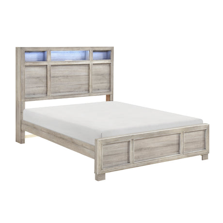 Everett Gray King Panel Bed by Homelegance at Eve Furniture