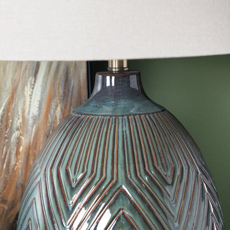 Everett Green/Brown Table Lamp by Crestview at Eve Furniture
