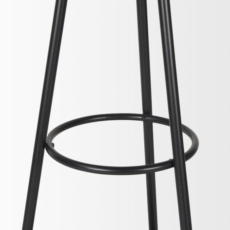 Everett Matte Black Metal w/ Two Metal Shelves Coat Rack by Mercana at Eve Furniture
