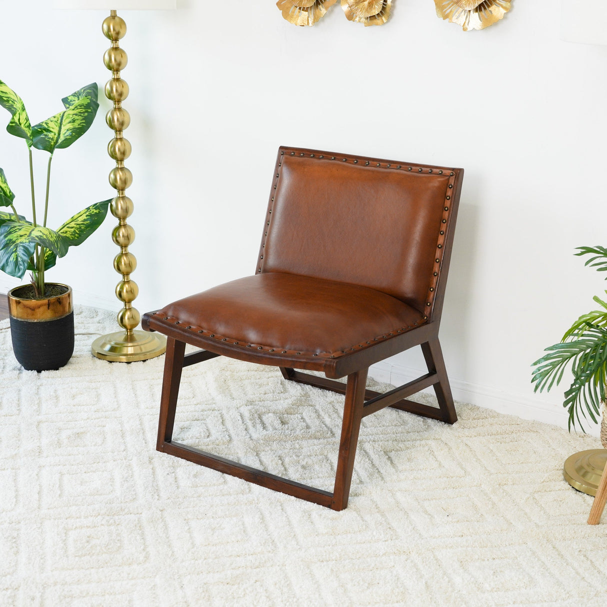 Everett Tan Leather Lounge Chair by Ashcroft Furniture at Eve Furniture
