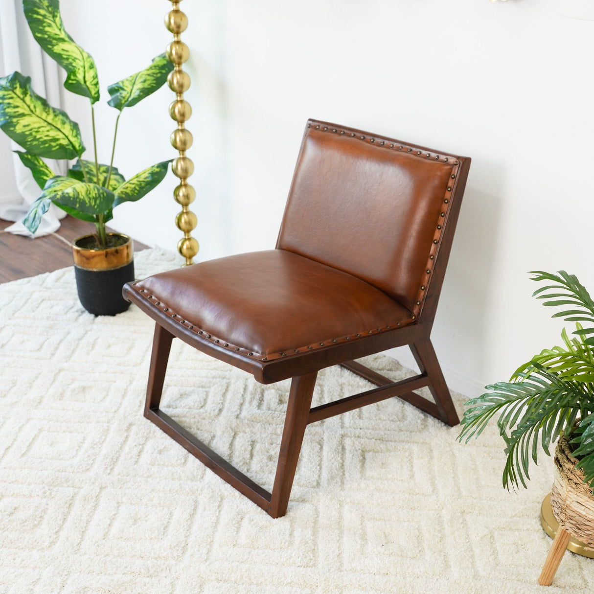 Everett Tan Leather Lounge Chair by Ashcroft Furniture at Eve Furniture
