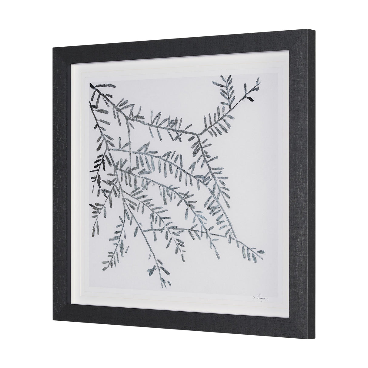 Evergreen Branches I by Mercana Studio a Hand Embellished Framed Art Print Matted under Glass by Mercana at Eve Furniture