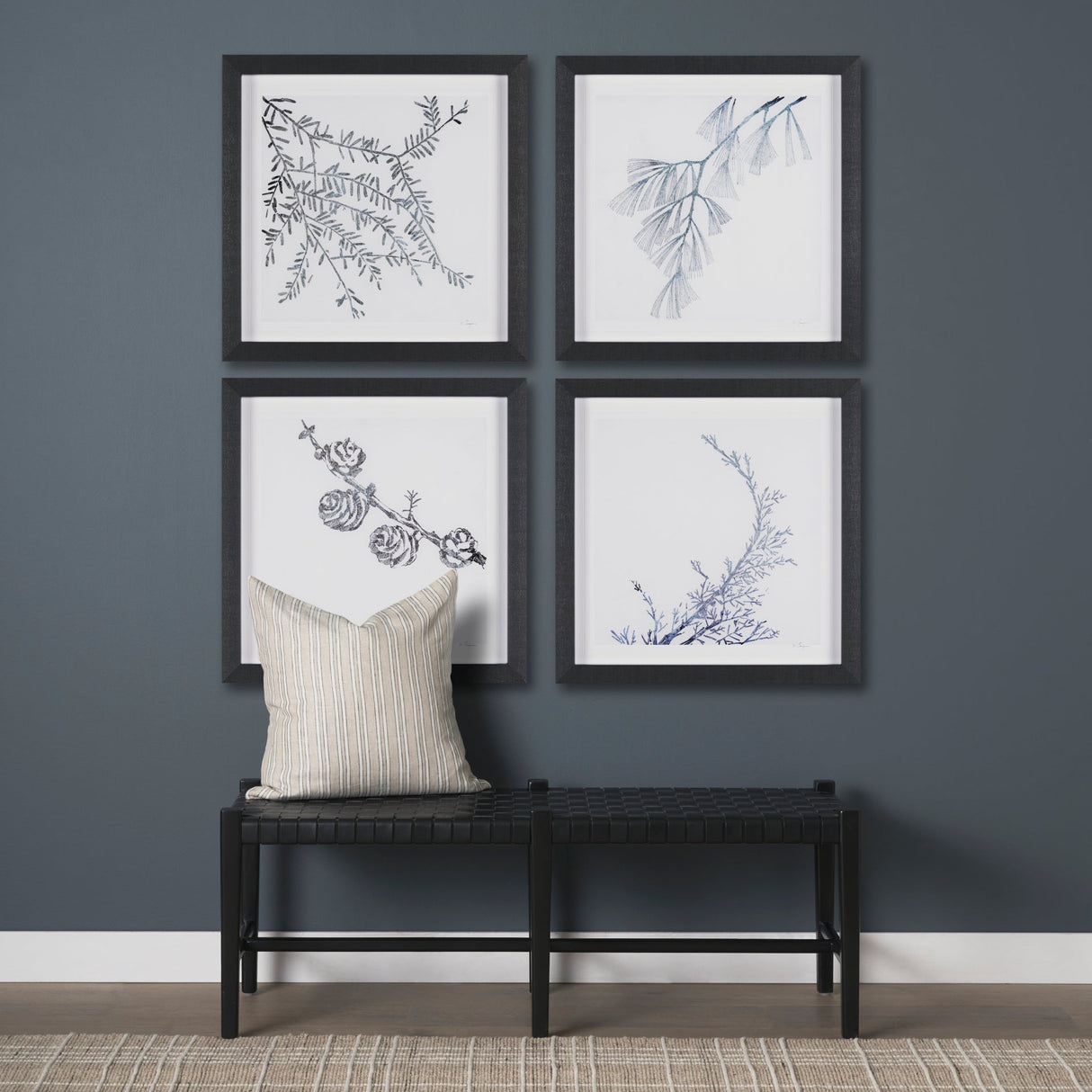 Evergreen Branches III by Mercana Studio a Hand Embellished Framed Art Print Matted under Glass by Mercana at Eve Furniture