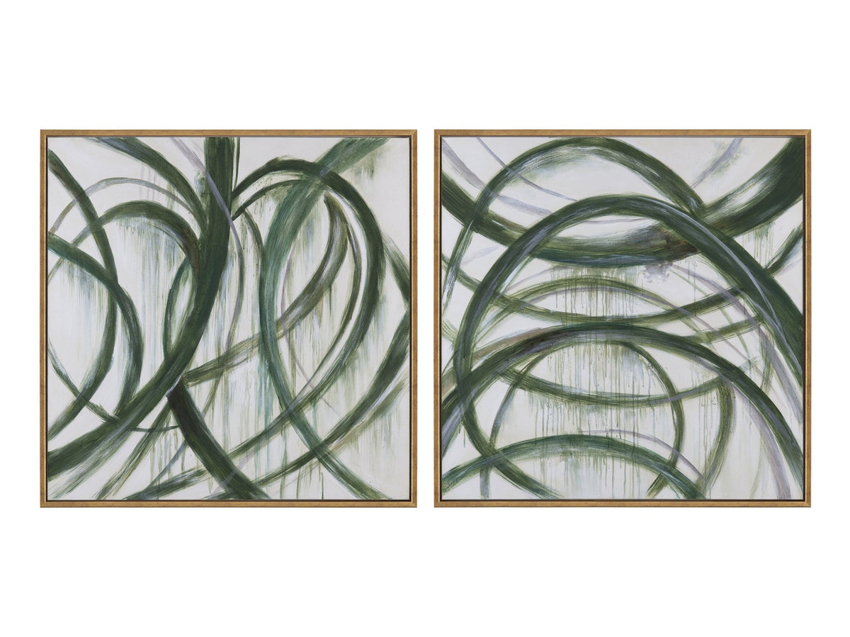Evergreen Twists Green/White Canvas by Crestview at Eve Furniture