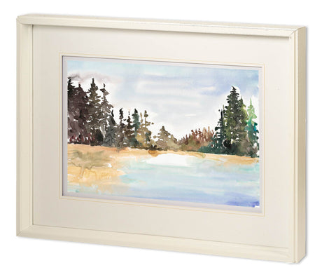 Evergreen View by Lora Gold a Hand Embellished Textured Framed Art Print Matted under Glass by Mercana at Eve Furniture