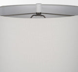 Everly 15.0L x 15.0W x 27.5H White Cement W/Beige Shade Table Lamp by Mercana at Eve Furniture