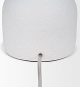 Everly 15.0L x 15.0W x 27.5H White Cement W/Beige Shade Table Lamp by Mercana at Eve Furniture