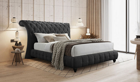 Everly Black King Platform Bed by New Era Innovations at Eve Furniture