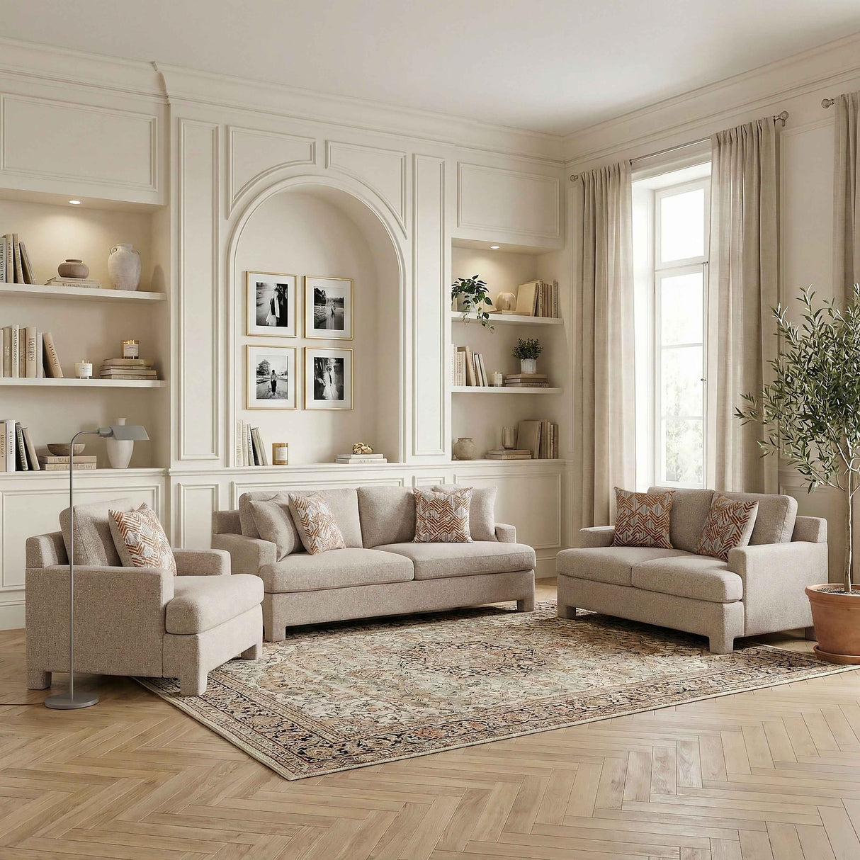 Everly Taupe Living Room Set by Homelegance at Eve Furniture