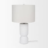 Everly White Cement W/Beige Shade Table Lamp by Mercana at Eve Furniture