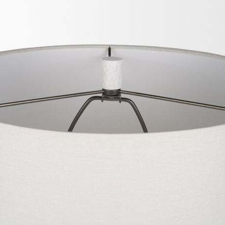 Everly White Cement W/Beige Shade Table Lamp by Mercana at Eve Furniture