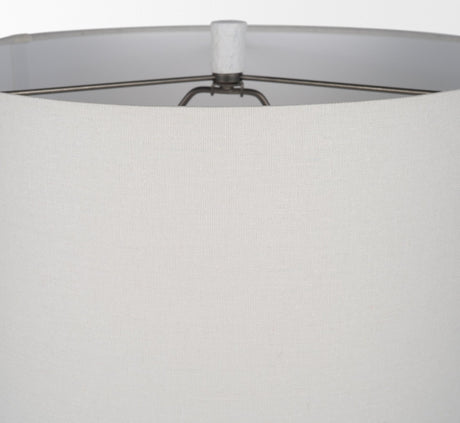 Everly White Cement W/Beige Shade Table Lamp by Mercana at Eve Furniture