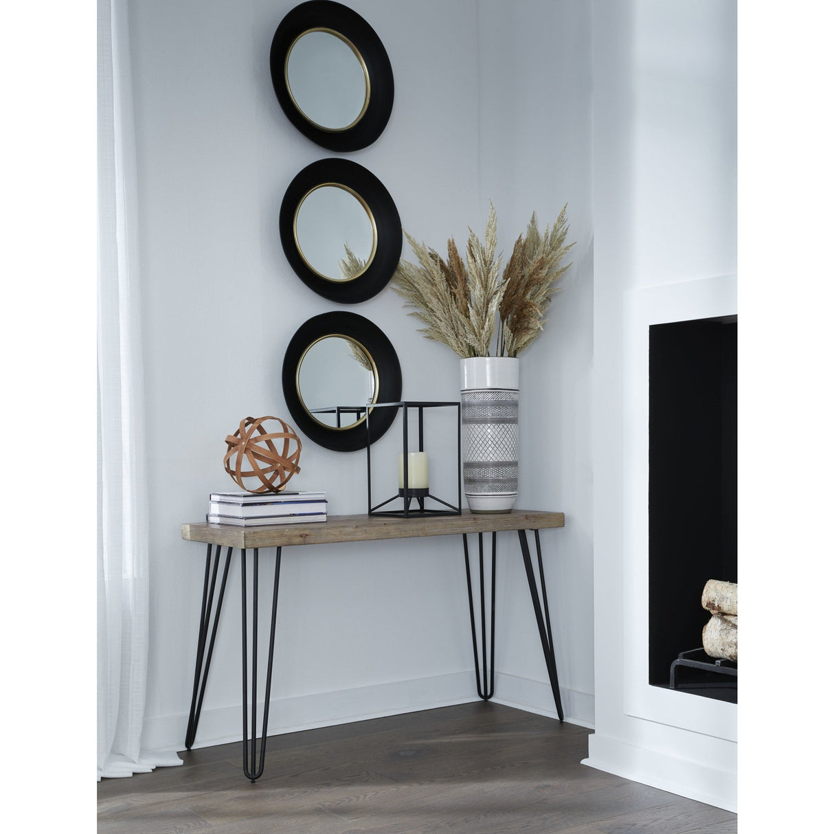 Everson Solid Fir Console Table in Sand Dollar by Modus Furniture at Eve Furniture
