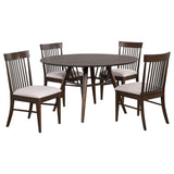 Everton Walnut 5-Piece Round 54-inch Dining Set