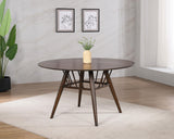 Everton Walnut Round 53-inch Wood Dining Table by Coaster at Eve Furniture