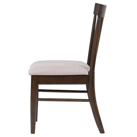Everton Slat Back Dining Side Chair Walnut (Set of 2) by Coaster at Eve Furniture