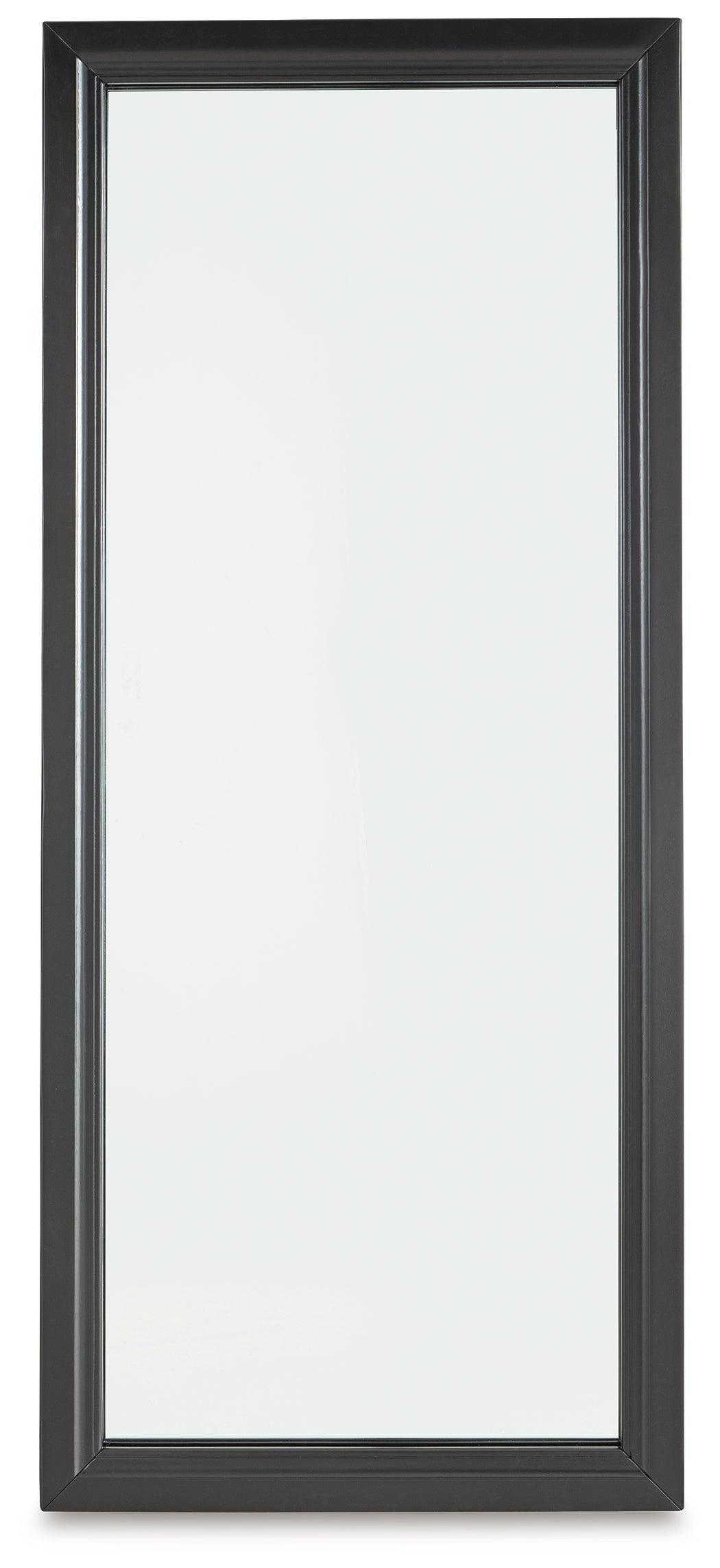 Evesen Black Floor Standing Mirror/Storage by Ashley at Eve Furniture