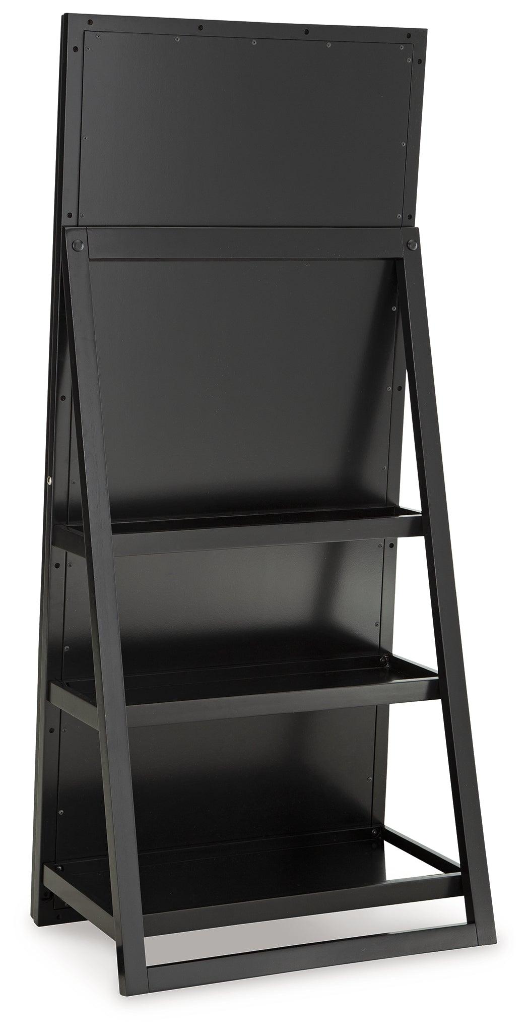 Evesen Black Floor Standing Mirror/Storage by Ashley at Eve Furniture
