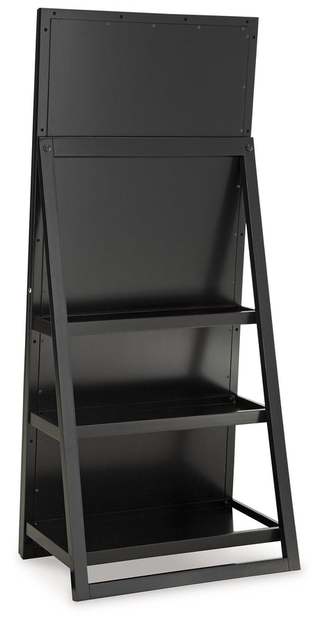 Evesen Black Floor Standing Mirror/Storage by Ashley at Eve Furniture