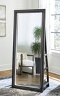 Evesen Black Floor Standing Mirror/Storage by Ashley at Eve Furniture