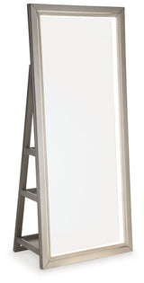 Evesen Champagne Floor Standing Mirror with Storage