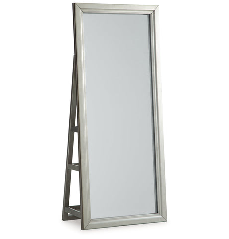Evesen Champagne Floor Standing Mirror/Storage by Ashley at Eve Furniture