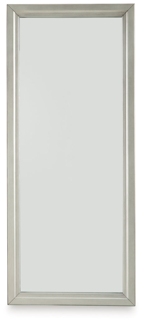 Evesen Champagne Floor Standing Mirror/Storage by Ashley at Eve Furniture