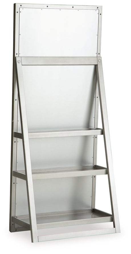 Evesen Champagne Floor Standing Mirror/Storage by Ashley at Eve Furniture