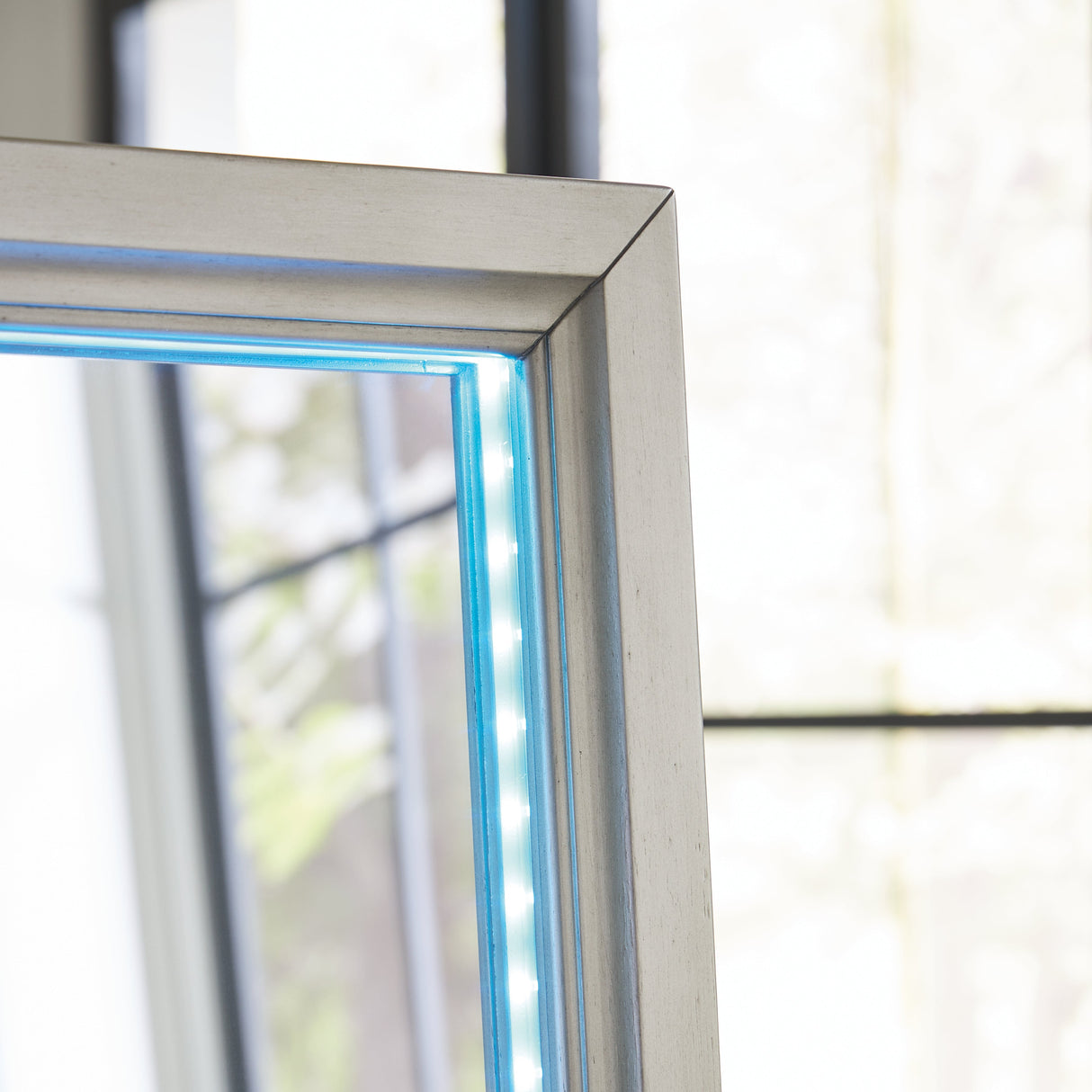 Evesen Champagne Floor Standing Mirror/Storage by ASHLEY FURNITURE at Eve Furniture