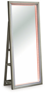 Evesen Champagne Floor Standing Mirror/Storage by ASHLEY FURNITURE at Eve Furniture