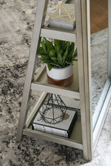 Evesen Champagne Floor Standing Mirror/Storage by ASHLEY FURNITURE at Eve Furniture