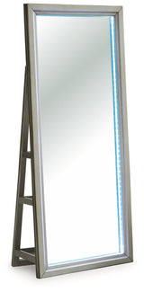 Evesen Champagne Floor Standing Mirror/Storage by ASHLEY FURNITURE at Eve Furniture