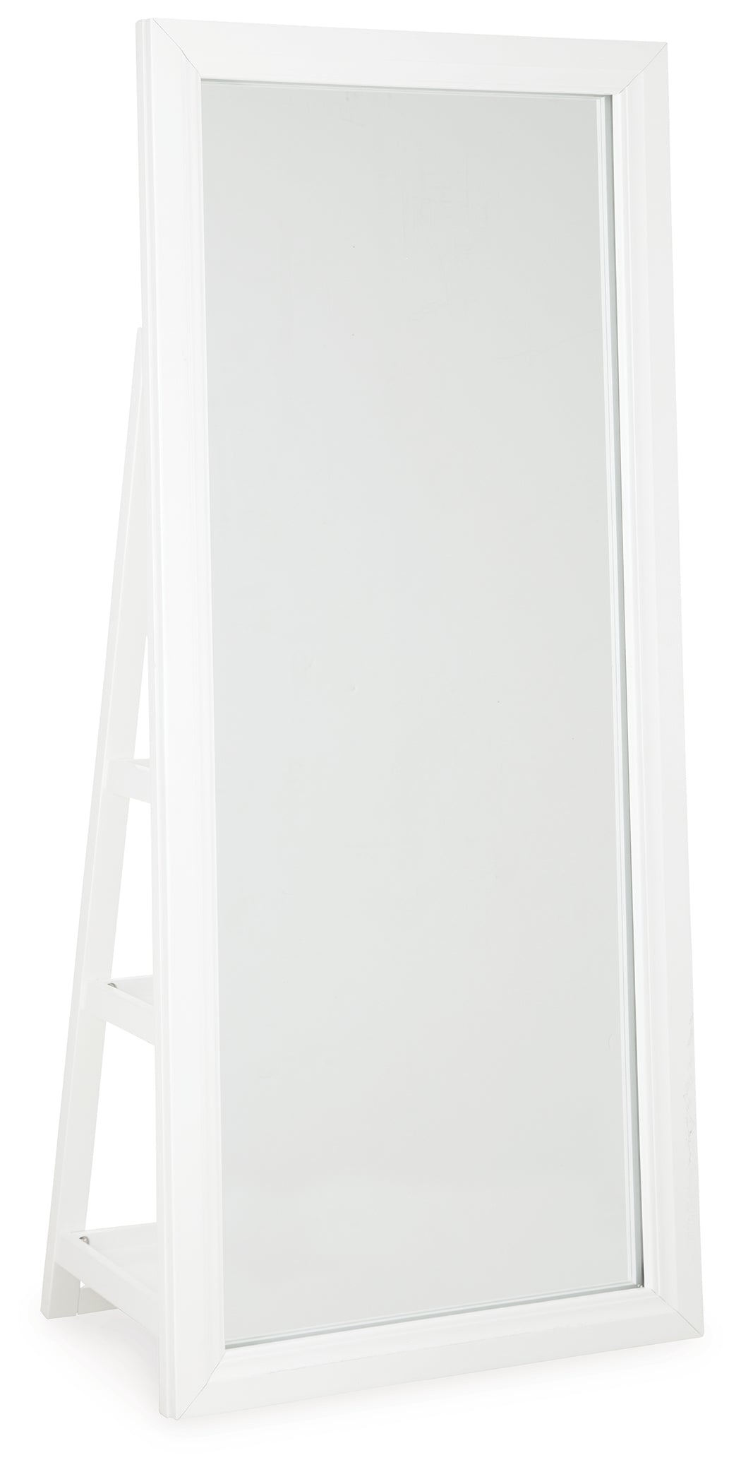 Evesen White Floor Standing Mirror/Storage