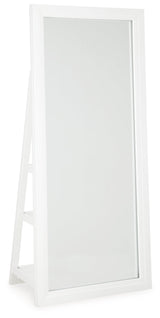 Evesen White Floor Standing Mirror/Storage