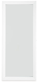 Evesen White Floor Standing Mirror/Storage