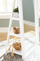 Evesen White Floor Standing Mirror/Storage