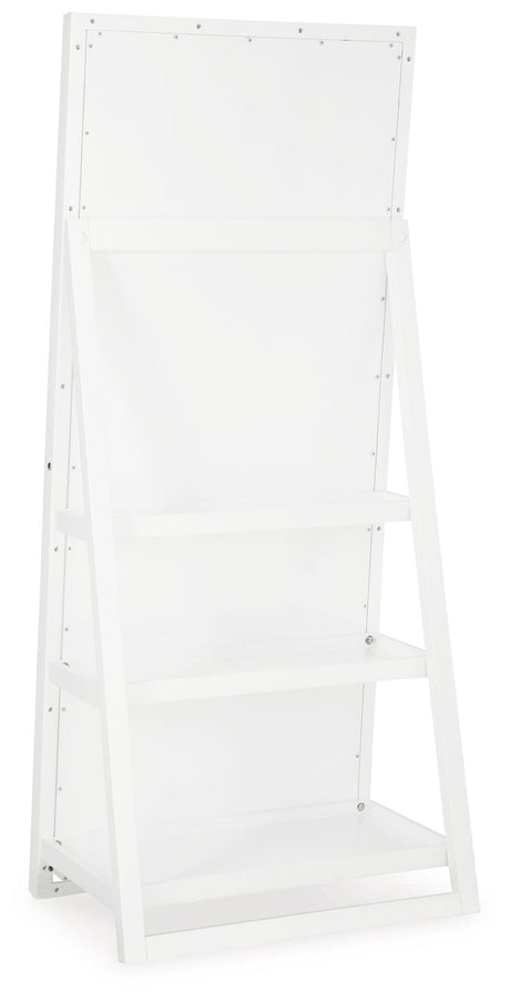 Evesen White Floor Standing Mirror/Storage by Ashley at Eve Furniture