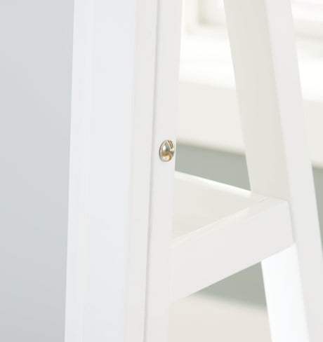 Evesen White Floor Standing Mirror/Storage by Ashley at Eve Furniture
