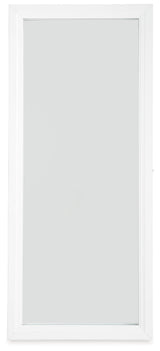 Evesen White Floor Standing Mirror/Storage by Ashley at Eve Furniture