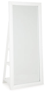 Evesen White Floor Standing Mirror/Storage by Ashley at Eve Furniture