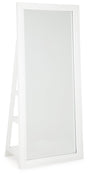 Evesen White Floor Standing Mirror/Storage by Ashley at Eve Furniture