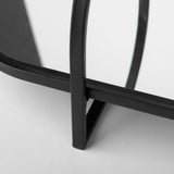 Evianna 30L x 7W x 7H Mirrored W/Black Metal Frame Tray by Mercana at Eve Furniture